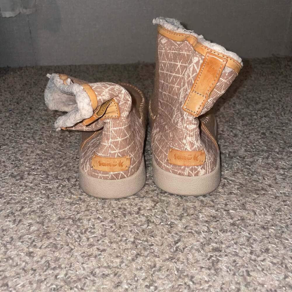 Sanuk Nice Bootah Ojai Brown White Pepper Ankle Boots Women's Size 9 - Picture 3 of 6